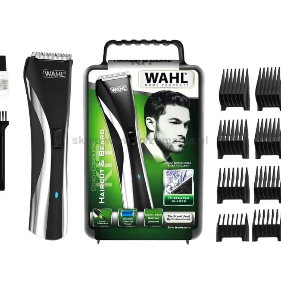 Wahl Home Haircut & Beard, trymer hybrydowy do strzyżenia, przewodowy/bezprzewodowy z wyświetlaczem LCD