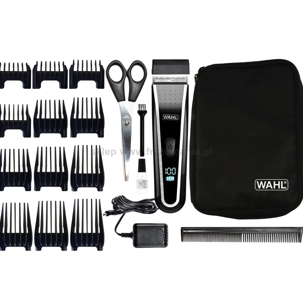 Wahl Home Lithium Pro 1901, maszynka do strzyżenia z wyświetlaczem LCD, bezprzewodowa
