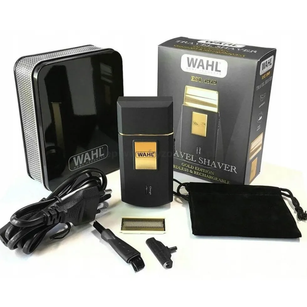 Wahl 3615 Travel Shaver Gold Edition Golarka do brody i włosów, bezprzewodowa