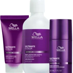 Wella Professionals Ultimate Color - zestaw do włosów farbowanych szampon 100ml, odżywka 30ml i maska b/s 30ml
