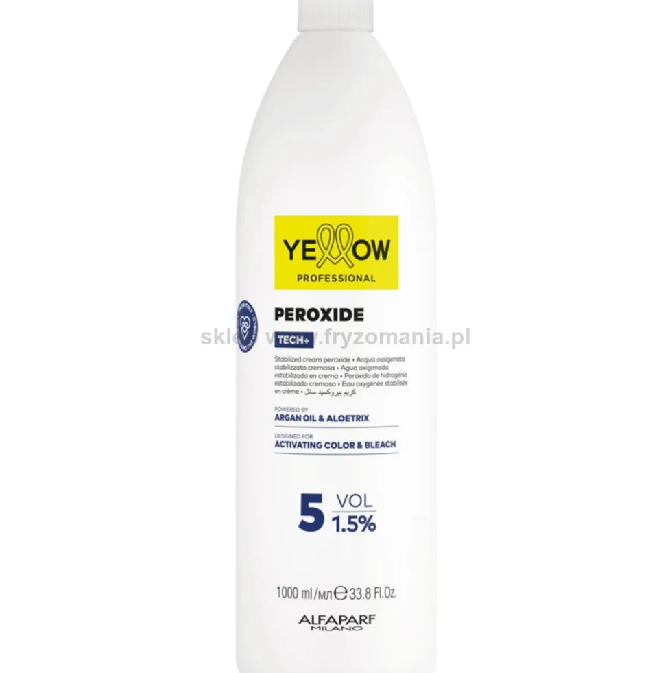 Yellow Professional Tech+ Peroxide Oksydant do farb 1.5%, 3%, 6%, 9%, 12% 1000ml